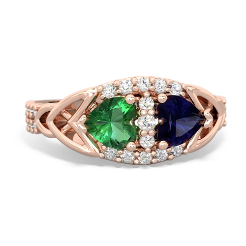 lab emerald-sapphire keepsake engagement ring