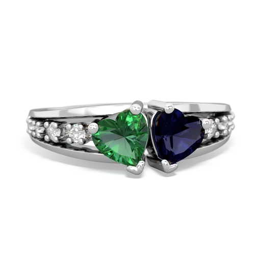 lab emerald-sapphire modern ring