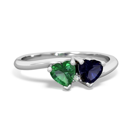 lab emerald-sapphire sweethearts promise ring