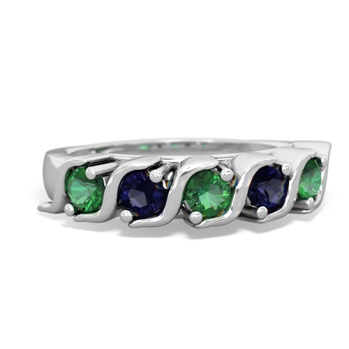 lab emerald-sapphire timeless ring