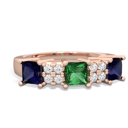 lab emerald-sapphire timeless ring