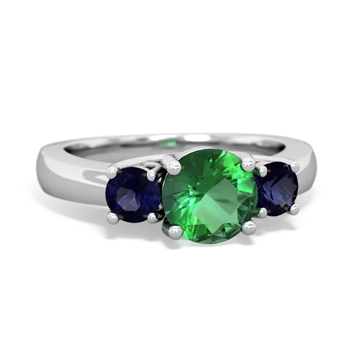 lab emerald-sapphire timeless ring