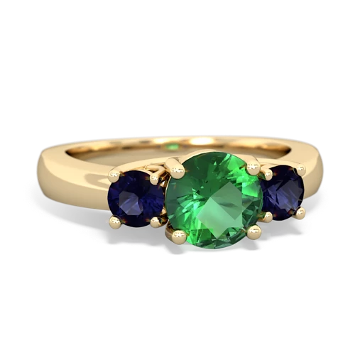 lab emerald-sapphire timeless ring