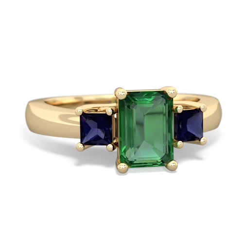 lab emerald-sapphire timeless ring