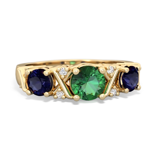 Lab Emerald Lab Created Emerald with Genuine Sapphire and Genuine Opal Hugs and Kisses ring Ring