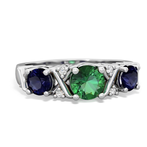 lab emerald-sapphire timeless ring