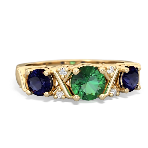 lab emerald-sapphire timeless ring