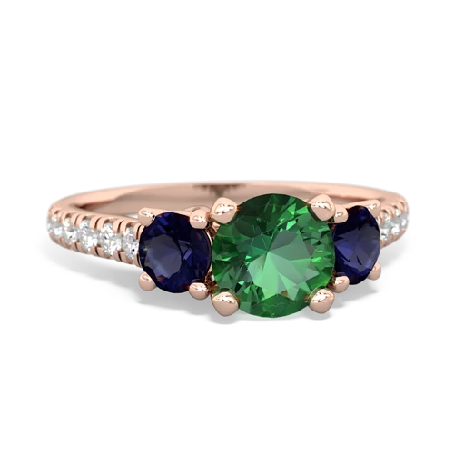 lab emerald-sapphire trellis pave ring