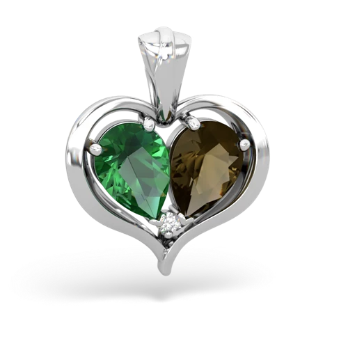 Lab Emerald Lab Created Emerald with Genuine Smoky Quartz Two Become One pendant Pendant
