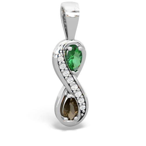 Lab Emerald Lab Created Emerald with Genuine Smoky Quartz Keepsake Infinity pendant Pendant