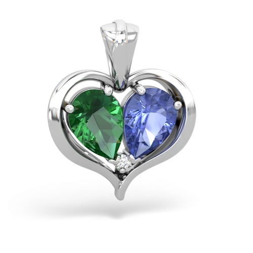 Lab Emerald Lab Created Emerald with Genuine Tanzanite Two Become One pendant Pendant