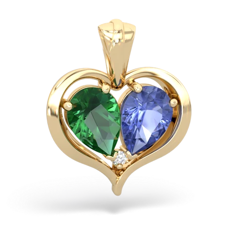 Lab Emerald Lab Created Emerald with Genuine Tanzanite Two Become One pendant Pendant