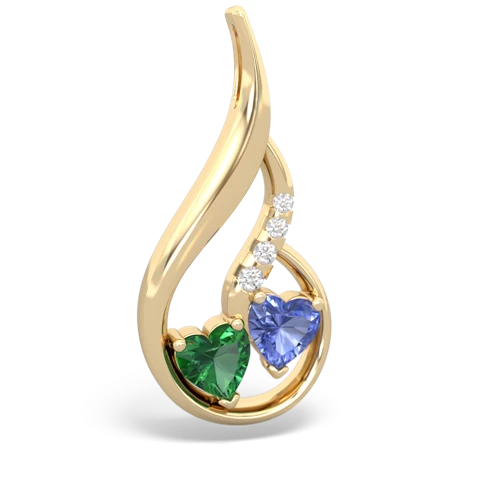 lab emerald-tanzanite keepsake swirl pendant