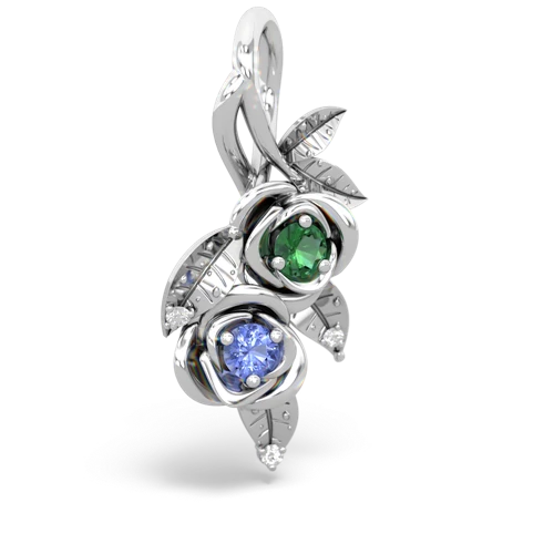 Lab Emerald Lab Created Emerald with Genuine Tanzanite Rose Vine pendant Pendant
