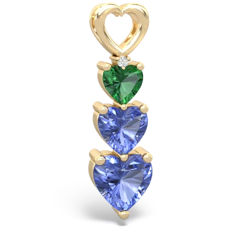 Lab Emerald Lab Created Emerald with Genuine Tanzanite and Lab Created Sapphire Past Present Future pendant Pendant