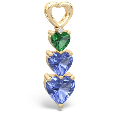 Lab Emerald Lab Created Emerald with Genuine Tanzanite and Genuine Smoky Quartz Past Present Future pendant Pendant