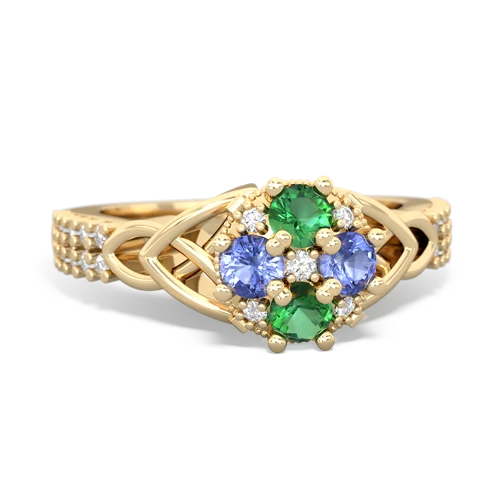 Lab Emerald Lab Created Emerald with Genuine Tanzanite Celtic Knot Engagement ring Ring