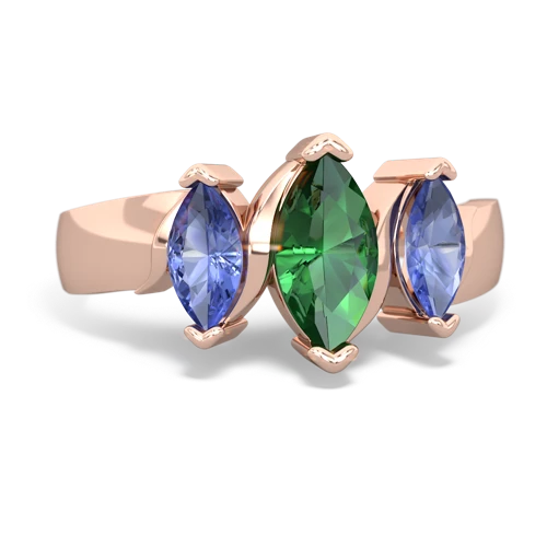 lab emerald-tanzanite keepsake ring