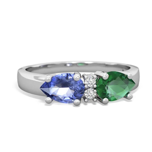 lab emerald-tanzanite timeless ring