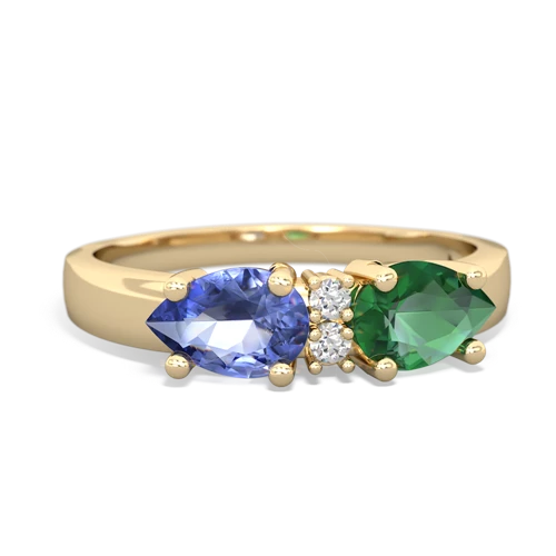 lab emerald-tanzanite timeless ring