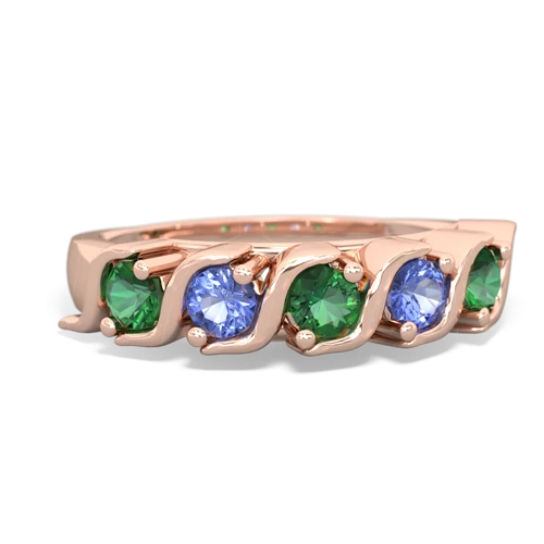 lab emerald-tanzanite timeless ring