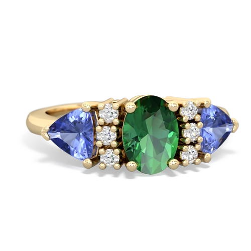 lab emerald-tanzanite timeless ring