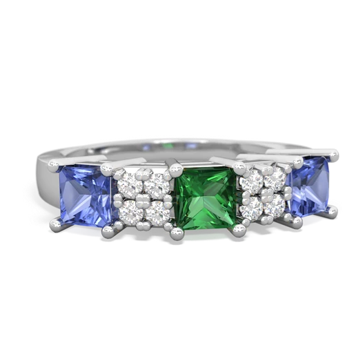 lab emerald-tanzanite timeless ring