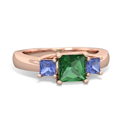 lab emerald-tanzanite timeless ring