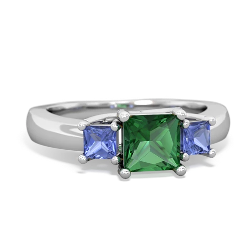 lab emerald-tanzanite timeless ring