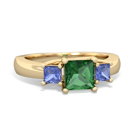 lab emerald-tanzanite timeless ring