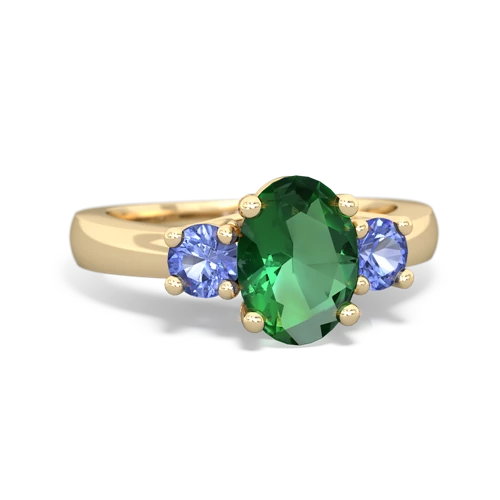 lab emerald-tanzanite timeless ring