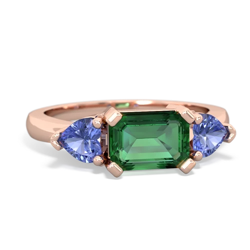 lab emerald-tanzanite timeless ring