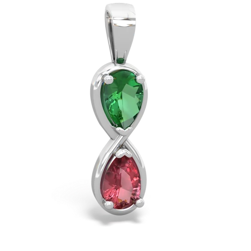lab emerald-tourmaline infinity pendant