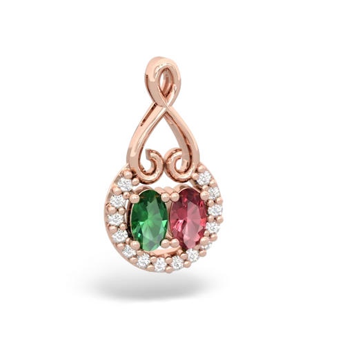lab emerald-tourmaline love nest pendant