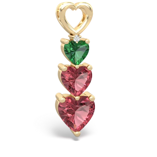 Lab Emerald Lab Created Emerald with Genuine Pink Tourmaline and Genuine Swiss Blue Topaz Past Present Future pendant Pendant