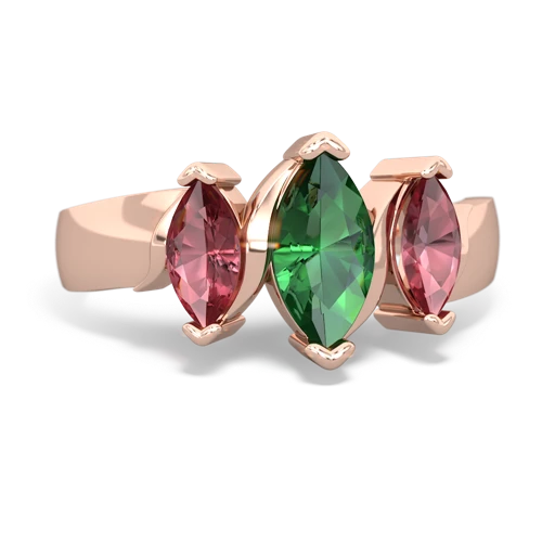 lab emerald-tourmaline keepsake ring