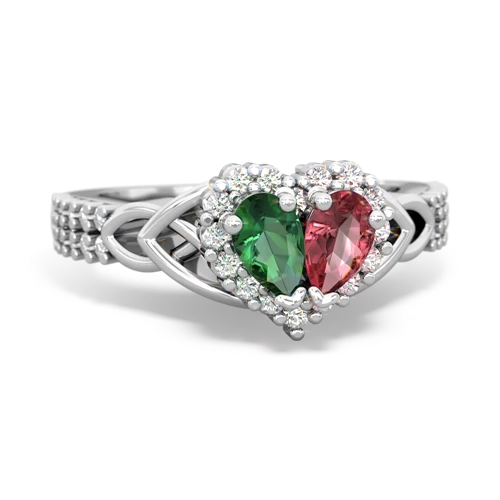 lab emerald-tourmaline keepsake engagement ring