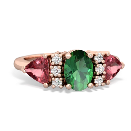 lab emerald-tourmaline timeless ring