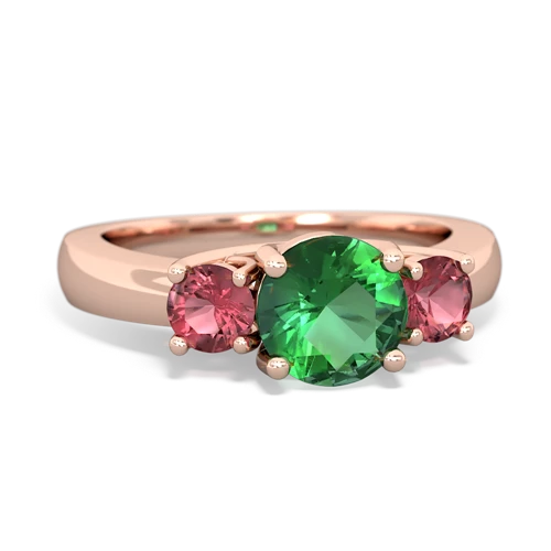 lab emerald-tourmaline timeless ring