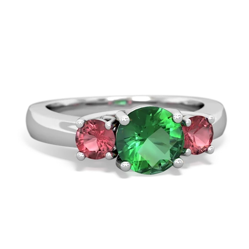 lab emerald-tourmaline timeless ring