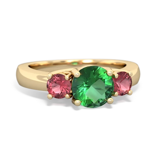 lab emerald-tourmaline timeless ring