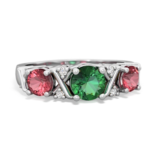 lab emerald-tourmaline timeless ring