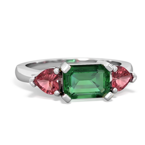 lab emerald-tourmaline timeless ring