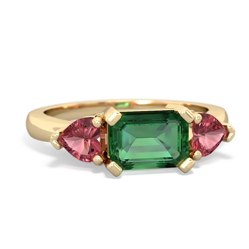 lab emerald-tourmaline timeless ring