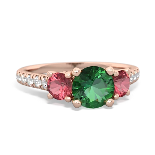 lab emerald-tourmaline trellis pave ring