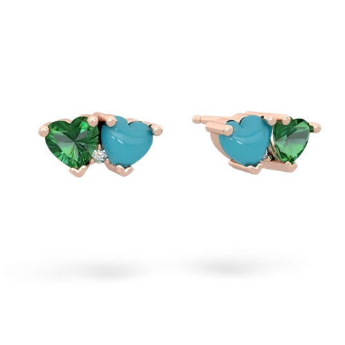 lab emerald-turquoise  earrings