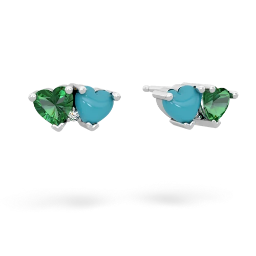 lab emerald-turquoise  earrings