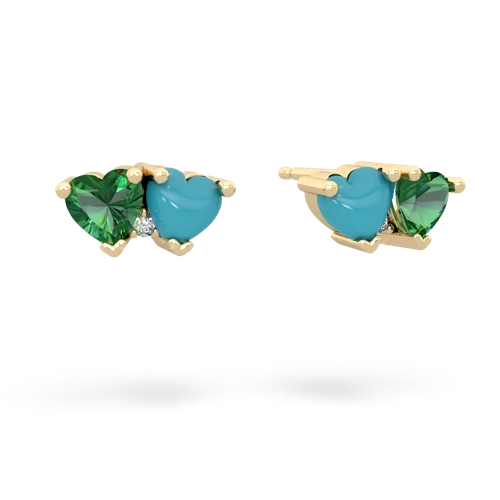 lab emerald-turquoise  earrings