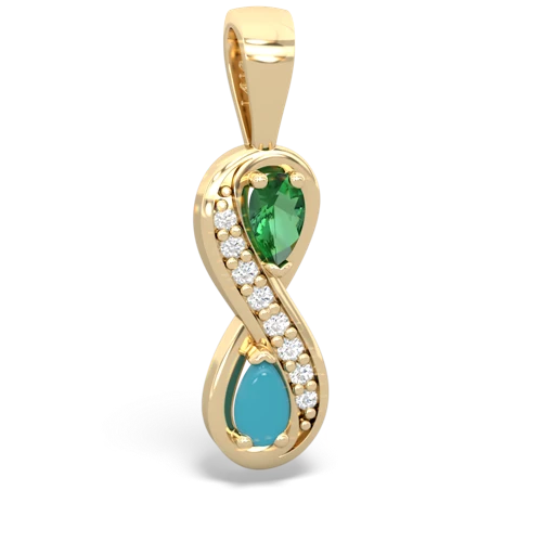 lab emerald-turquoise keepsake infinity pendant