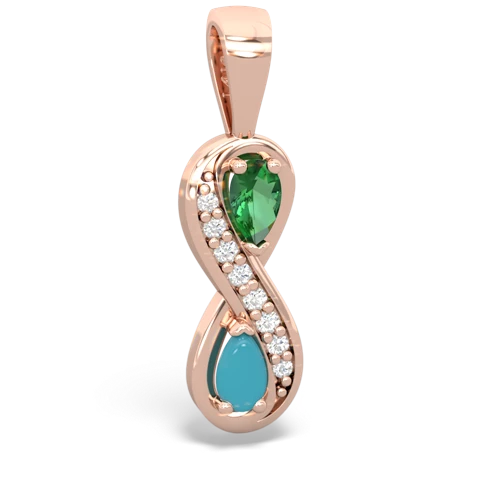 lab emerald-turquoise keepsake infinity pendant